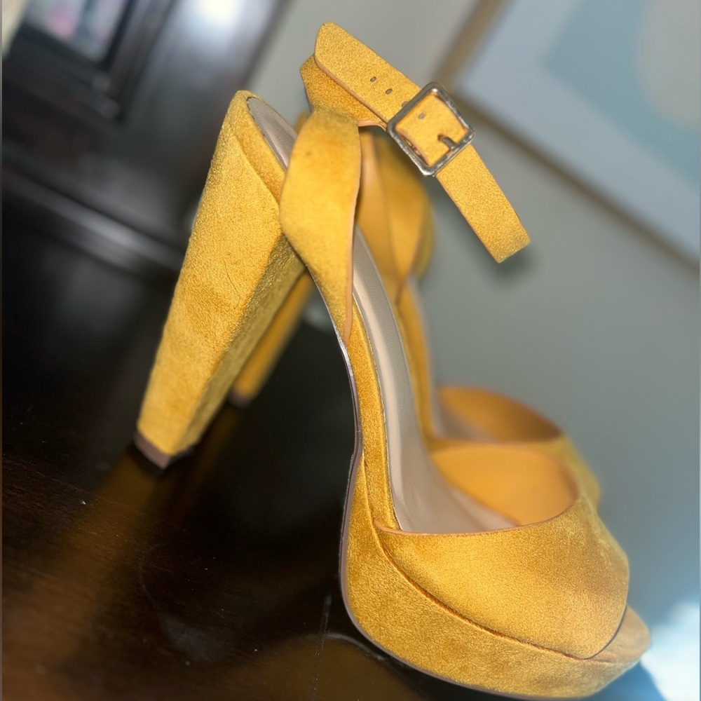 Yellow Suede Women's Heels